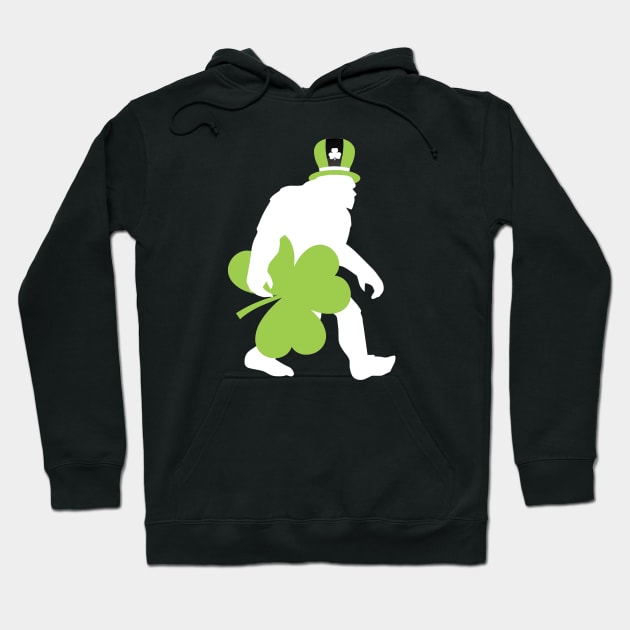 Bigfoot Irish Shamrock Hoodie by crackstudiodsgn